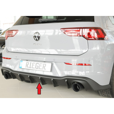 Diffuseur de pare-chocs arrière "Noir" "Rieger Tuning" pour VOLKSWAGEN GOLF 8 GTI (avec attelage pivotant)