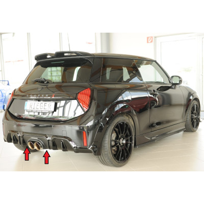 Diffuseur de pare-chocs arrière (partie centrale) "Noir" "Rieger Tuning" - MINI COOPER (FM6)