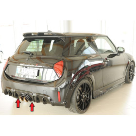 Diffuseur de pare-chocs arrière (partie centrale) "Noir brillant" "Rieger Tuning" - MINI COOPER (FM6)