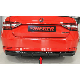 Diffuseur de pare-chocs arrière "Noir brillant" "Rieger Tuning" - SKODA SUPERB III (3T/3V) avec attelage électrique
