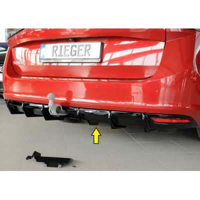 Diffuseur de pare-chocs arrière "noir brillant" "Rieger Tuning" - SKODA SUPERB IV (NZ/3Y) avec attelage