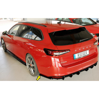 Lame de coin de pare-chocs arrière côté gauche "noir brillant" "Rieger Tuning" - SKODA SUPERB IV (NZ/3Y)