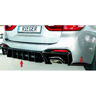 Diffuseur de pare-chocs arrière "noir brillant" "Rieger Tuning" - BMW SERIE 5 (G30/G31) sans attelage