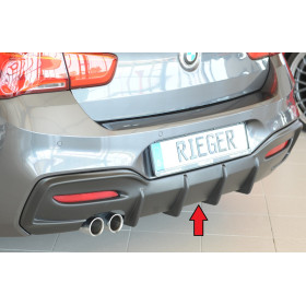 Diffuseur de pare-chocs arrière (double sortie) "Noir" "Rieger Tuning" - BMW SERIE 1 (F20/F21) LCI