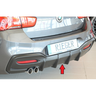 Diffuseur de pare-chocs arrière (double sortie) "Noir" "Rieger Tuning" - BMW SERIE 1 (F20/F21) LCI