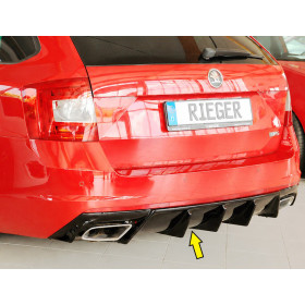 Diffuseur de pare-chocs arrière V2 "Noir brillant" "Rieger Tuning" pour SKODA OCTAVIA RS (5E/sans attelage)
