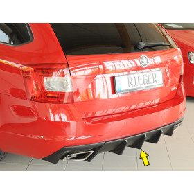 Diffuseur de pare-chocs arrière V2 "Noir" "Rieger Tuning" pour SKODA OCTAVIA RS (5E/avec attelage)