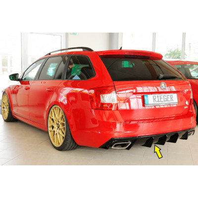Diffuseur de pare-chocs arrière V2 "Noir brillant" "Rieger Tuning" pour SKODA OCTAVIA RS (5E/avec attelage)