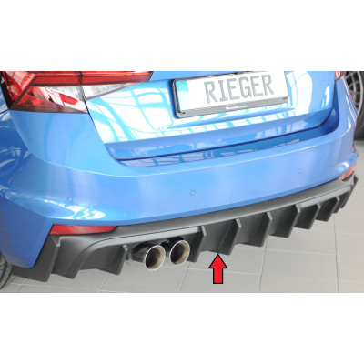 Diffuseur de pare-chocs arrière (double sortie) "noir" "Rieger Tuning" - SKODA FABIA (PJ)