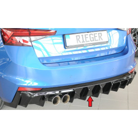 Diffuseur de pare-chocs arrière (double sortie) "noir brillant" "Rieger Tuning" - SKODA FABIA (PJ)