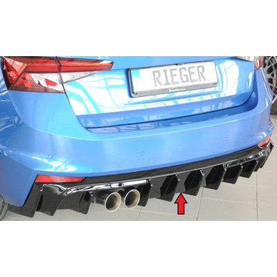 Diffuseur de pare-chocs arrière (double sortie) "noir brillant" "Rieger Tuning" - SKODA FABIA (PJ)