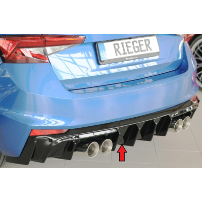 Diffuseur de pare-chocs arrière (duplex) "noir brillant" "Rieger Tuning" - SKODA FABIA (PJ)