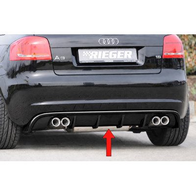 Diffuseur de pare-chocs arrière "noir brillant" "Rieger Tuning" pour AUDI A3 (8P)