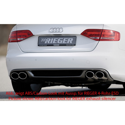 Diffuseur de pare-chocs arrière "Carbon look" "Rieger Tuning" pour AUDI A4 (B8/B81)