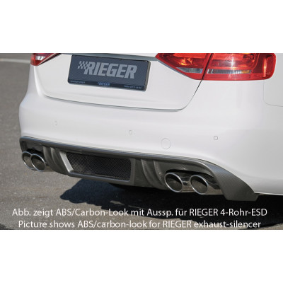 Diffuseur de pare-chocs arrière "noir" "Rieger Tuning" pour AUDI S4 (B8/B81)