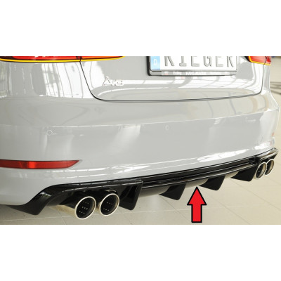 Diffuseur de pare-chocs arrière "Noir brillant" "Rieger Tuning" pour AUDI A3 (8V)