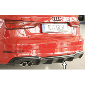 Diffuseur de pare-chocs arrière "Noir" "Rieger Tuning" pour AUDI A3 (8V)