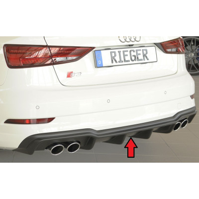 Diffuseur de pare-chocs arrière "Noir" "Rieger Tuning" pour AUDI S3 (8V)