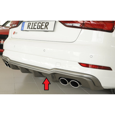 Diffuseur de pare-chocs arrière "Carbon-look" "Rieger Tuning" pour AUDI S3 (8V)