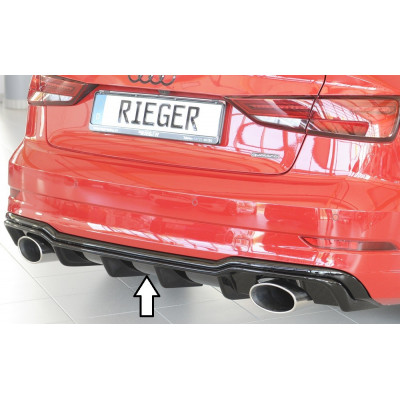 Diffuseur de pare-chocs arrière "Noir brillant" "Rieger Tuning" pour AUDI S3 (8V)