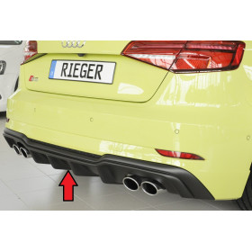Diffuseur de pare-chocs arrière "Noir" "Rieger Tuning" pour AUDI S3 (8V)