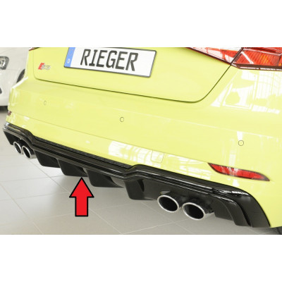 Diffuseur de pare-chocs arrière "Noir brillant" "Rieger Tuning" pour AUDI S3 (8V)