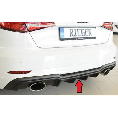 Diffuseur de pare-chocs arrière "Noir" "Rieger Tuning" pour AUDI A3 (8V)