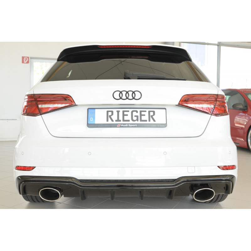 Lame De Pare-chocs Arrière Maxton Design Pour Audi S3 8L - Version 1 - Noir Brillant - Neuf