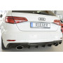 Diffuseur de pare-chocs arrière "Noir brillant" "Rieger Tuning" pour AUDI A3 (8V)
