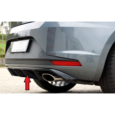 Diffuseur de pare-chocs arrière "Noir brillant" "Rieger Tuning" pour SEAT LEON CUPRA (5F)