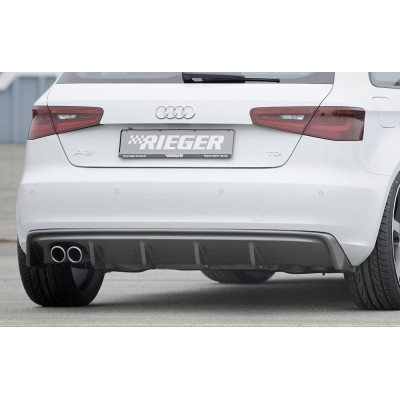 Diffuseur de pare-chocs arrière "Carbon-look" "Rieger Tuning" pour AUDI A3 (8V)