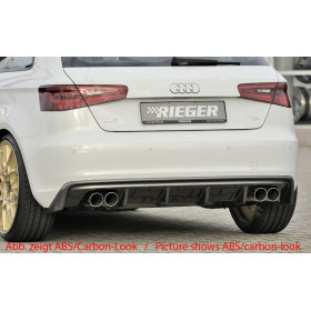 Diffuseur de pare-chocs arrière "noir" "Rieger Tuning" pour AUDI A3 (8V)