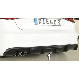 Diffuseur de pare-chocs arrière "noir" "Rieger Tuning" pour AUDI A3 (8V)