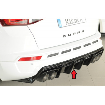 Diffuseur de pare-chocs arrière "Noir brillant" "Rieger Tuning" pour SEAT ATECA CUPRA (5FP/avec attelage)
