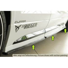 Lame de bas de caisse gauche "noir" "Rieger Tuning" pour SEAT ATECA FR (5FP)