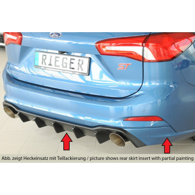 Diffuseur de pare-chocs arrière "Noir" "Rieger Tuning" pour FORD FOCUS SW ST MK4 (DEH)