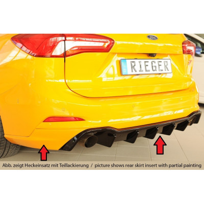 Diffuseur de pare-chocs arrière "Noir brillant" "Rieger Tuning" pour FORD FOCUS SW ST MK4 (DEH/attelage)