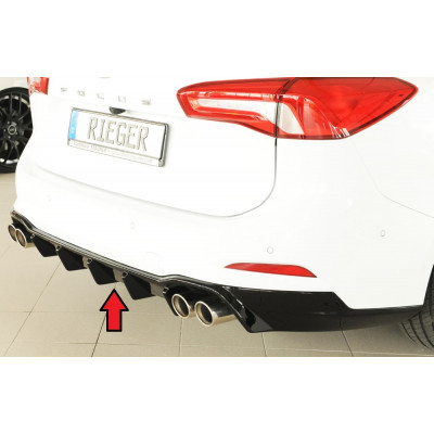 Diffuseur de pare-chocs arrière "Noir brillant" "Rieger Tuning" pour FORD FOCUS SW ST-LINE MK4 (DEH/attelage)