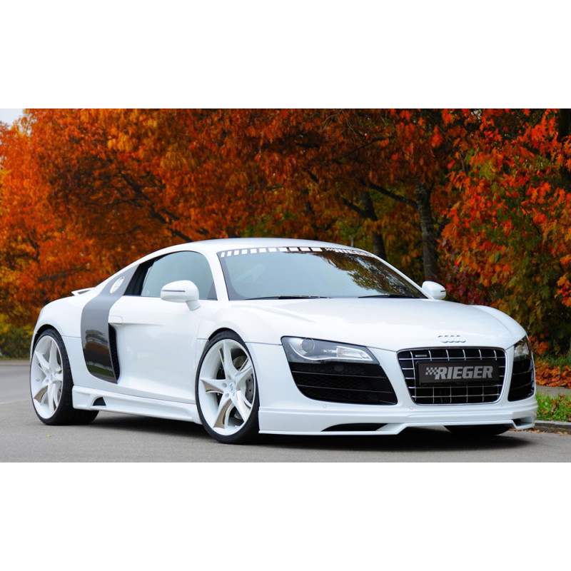 Inserts Pare-Chocs Avant Fibre De Carbone Pour Audi R8 2016-2018 - 2 Pièces, Noir Brillant